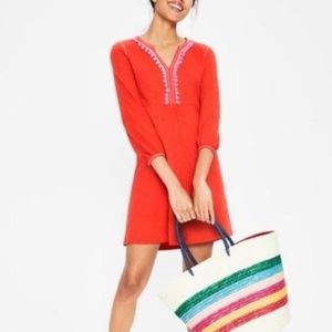 Boden Carina Jersey Tunic Orange with Pink size 6